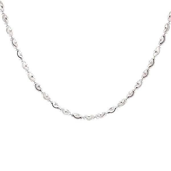 Sterling Silver Diamond Cut Charleston Rice Bead Necklace