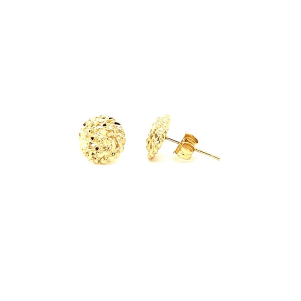 14K Yellow Gold Diamond Cut Sweetgrass Post Earrings