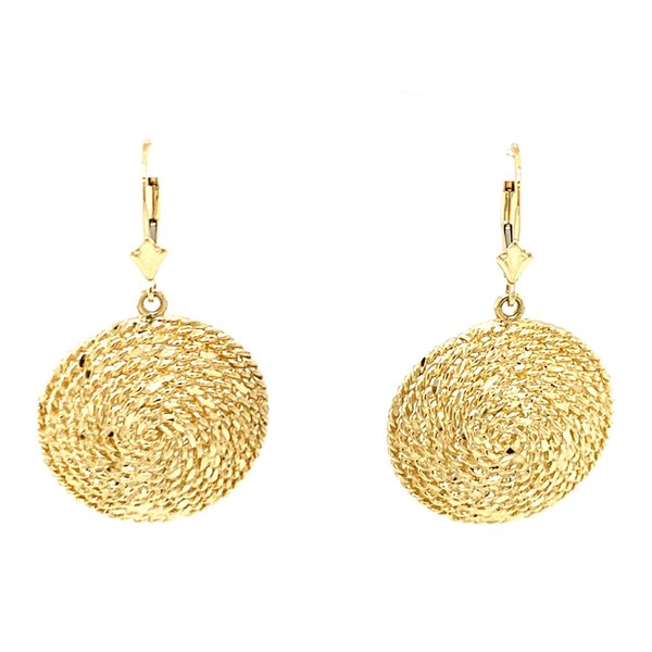 14K Yellow Gold Diamond Cut Sweetgrass Dangle Earrings