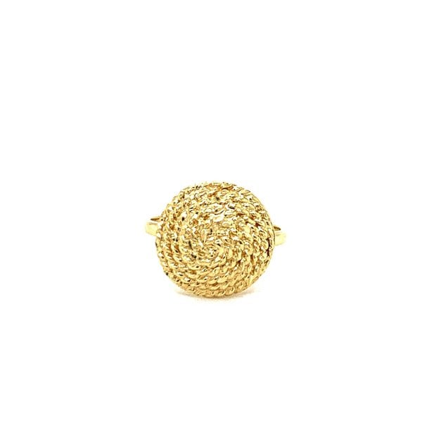 14K Yellow Gold Diamond Cut Sweetgrass Round Ring