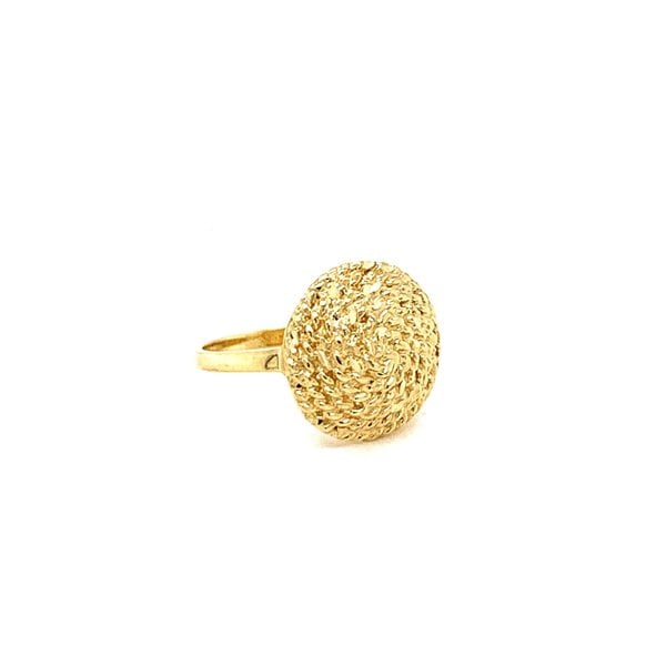 14K Yellow Gold Diamond Cut Sweetgrass Round Ring