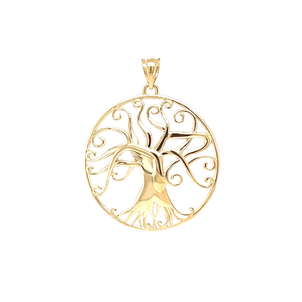 14K Yellow Gold GC Angel Oak Pendant