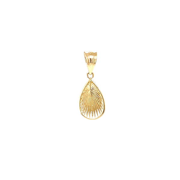 14K Yellow Gold GC Palmetto Leaf Pendant