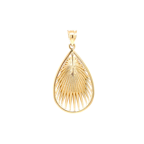 14K Yellow Gold GC Palmetto Leaf Pendant