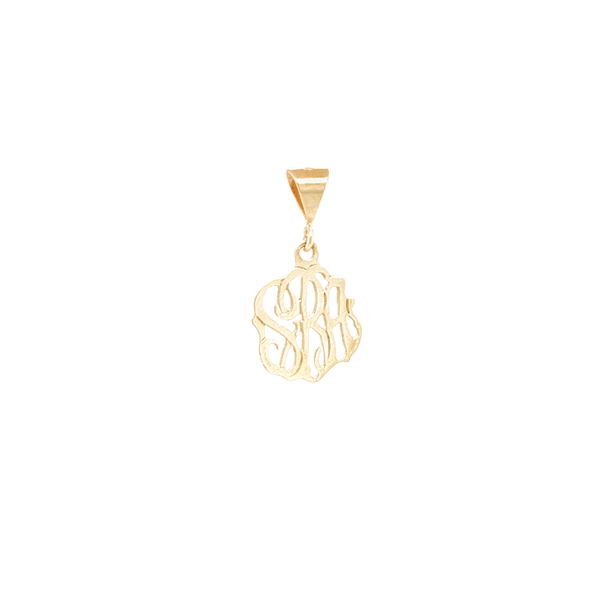 14K Yellow Gold Cut Out Monogram Script Pendant