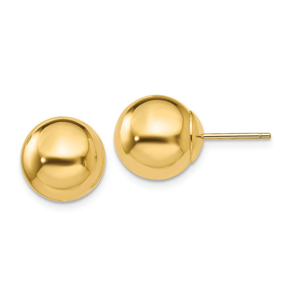 14K Yellow Gold Polished Ball Post Earrings