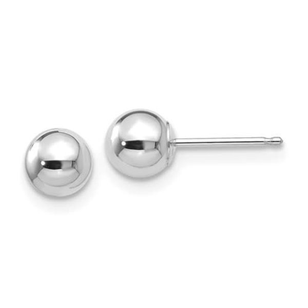 14KW Polished Ball Post Earrings