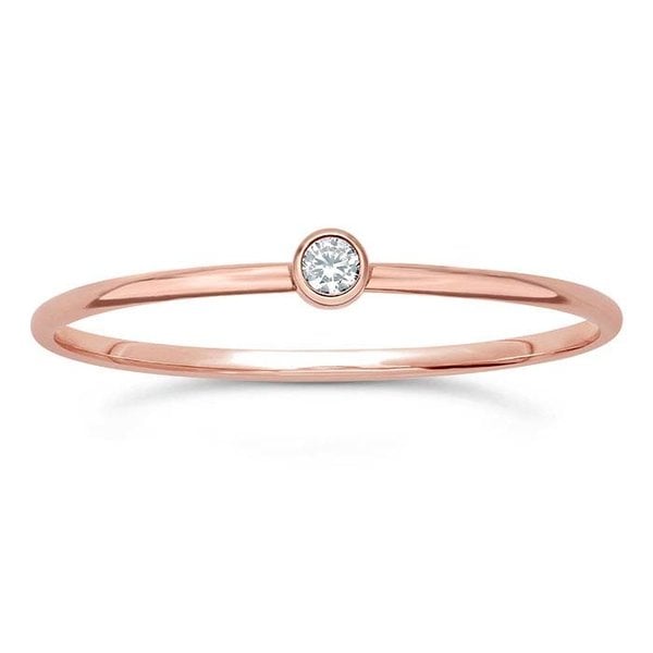 Rose Gold Filled Cubic Zirconia Stacking Ring