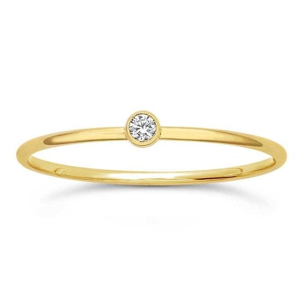 Gold Filled Cubic Zirconia Stacking Ring