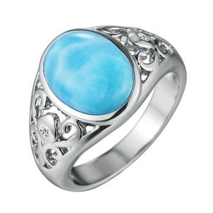 Sterling Silver Gate Larimar Ring