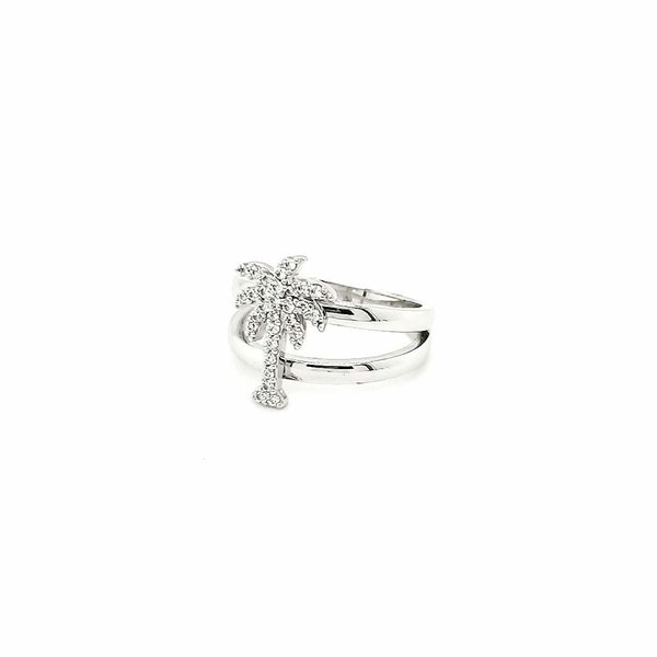 Sterling Silver Cubic Zirconia Palmetto Ring