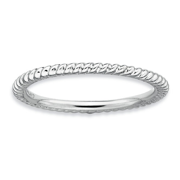 Sterling Silver Stackable Twisted Band