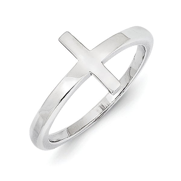 Sterling Silver Sideways Cross Ring