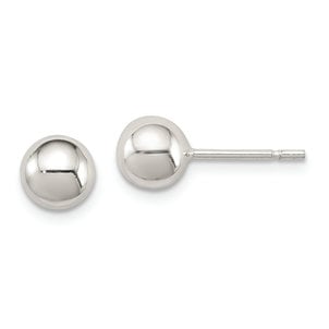 SS Polished Ball Post Earrings