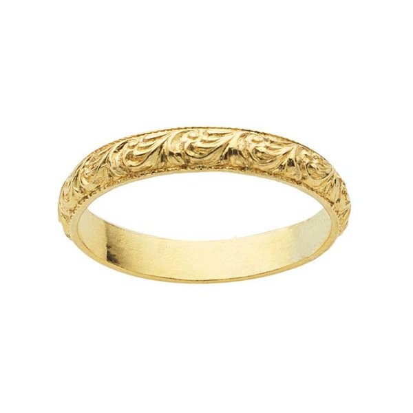Gold Filled 3.6mm Carved Filigree Ring