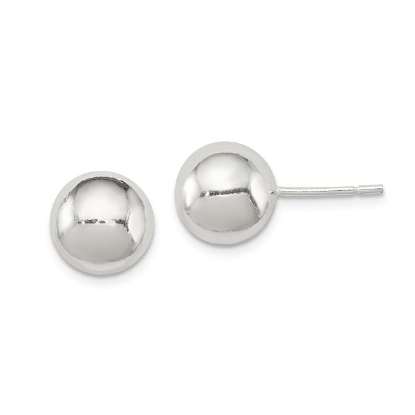 Sterling Silver Polished Ball Post Earrings