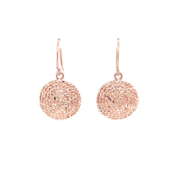 14K Rose Gold Diamond Cut Sweetgrass Dangle Earrings