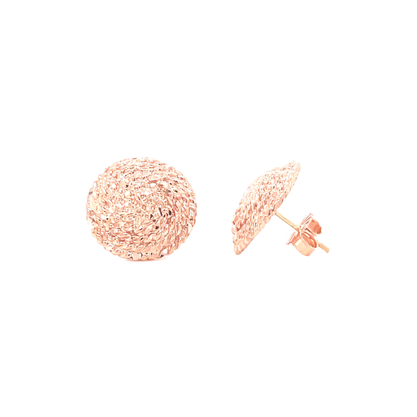 14K Rose Gold Diamond Cut Sweetgrass Post Earrings