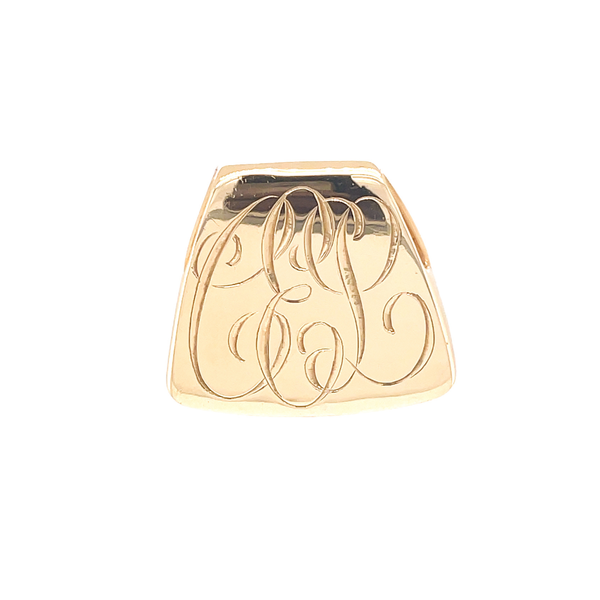 14K Yellow Gold Large Slide with Hand Engraving