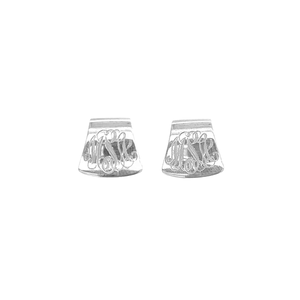Sterling Silver GC Mini Slide Earrings with Hand Engraving