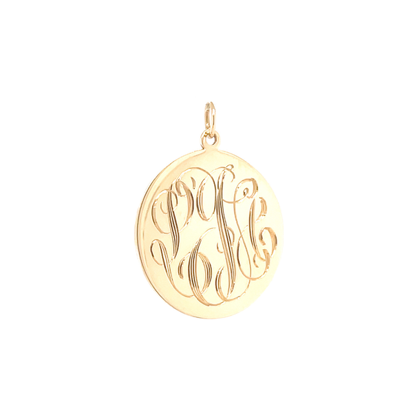 Monogram Charm Necklace Custom Disc Necklace Hand Stamped 