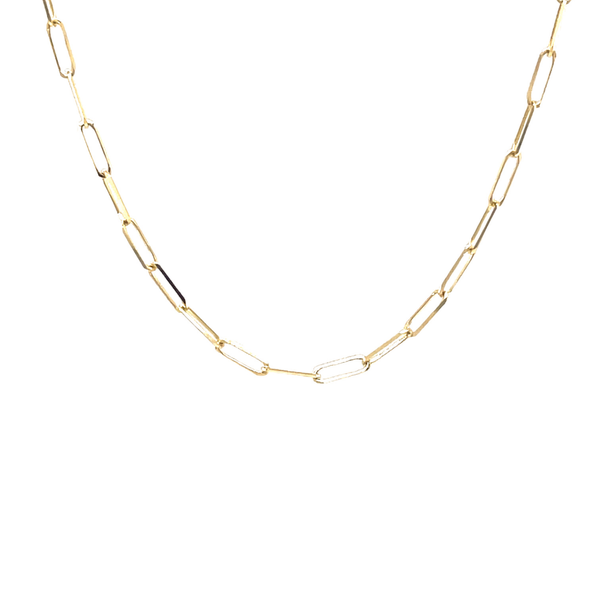 14K Yellow Gold 1.7mm Paperclip Necklace 20"