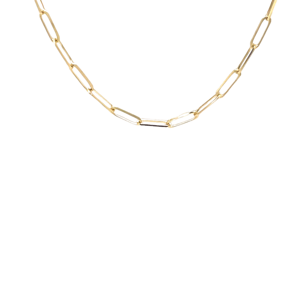 14K Yellow Gold 1.7mm Paperclip Necklace 18"