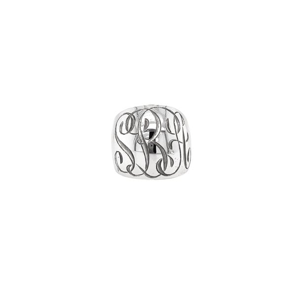 Monogram Initial Ring in Sterling Silver