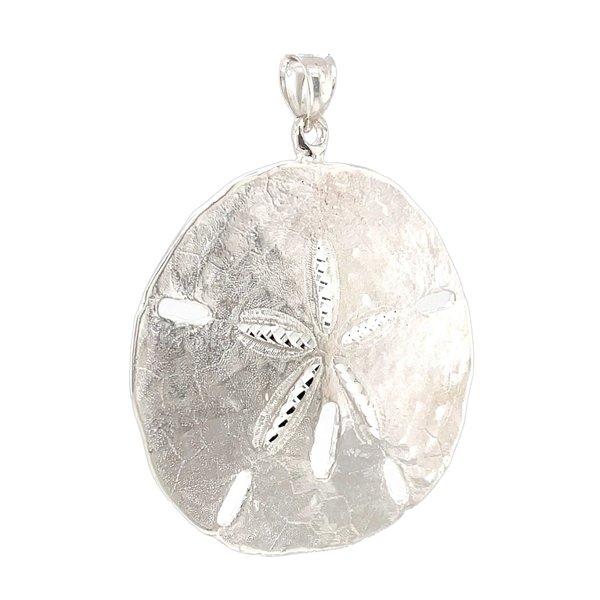 Sterling Silver GC Original Diamond Cut Large Sand Dollar Pendant