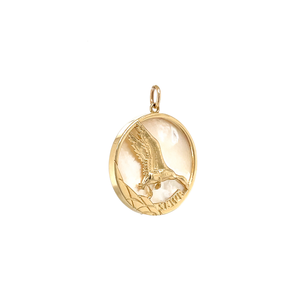 14K Yellow Gold GC Original SEWE Mother of Pearl Pendant