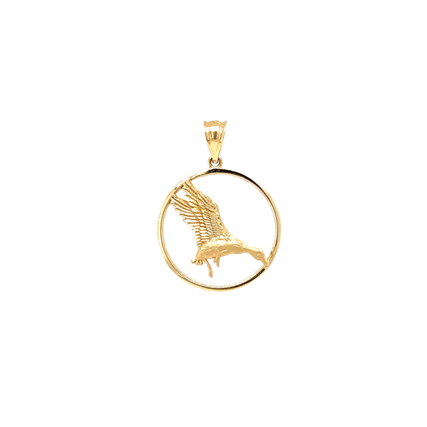 14K Yellow Gold SEWE Diamond Cut Duck Pendant