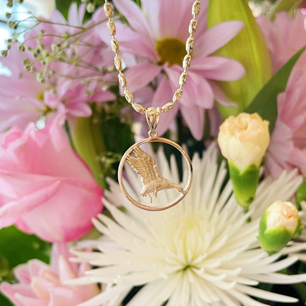 14K Yellow Gold SEWE Diamond Cut Duck Pendant