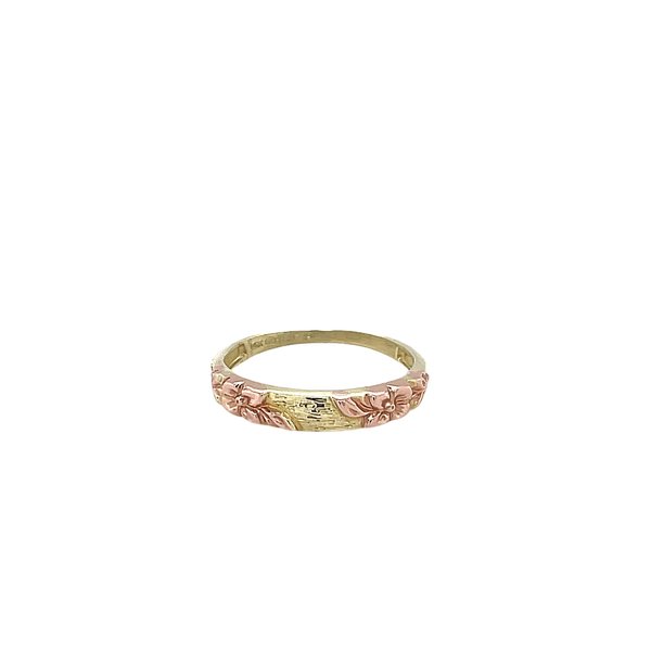 14K Yellow & Rose Gold 1970's Floral Band Size 5.75