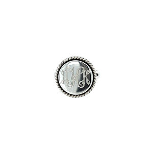 SS Round Monogram Ring w/ Rope Edge See Notes For Pricing