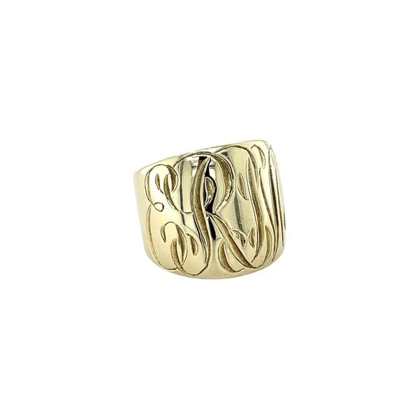 Monogram Signet - 14K Solid Gold, 14K Yellow Gold