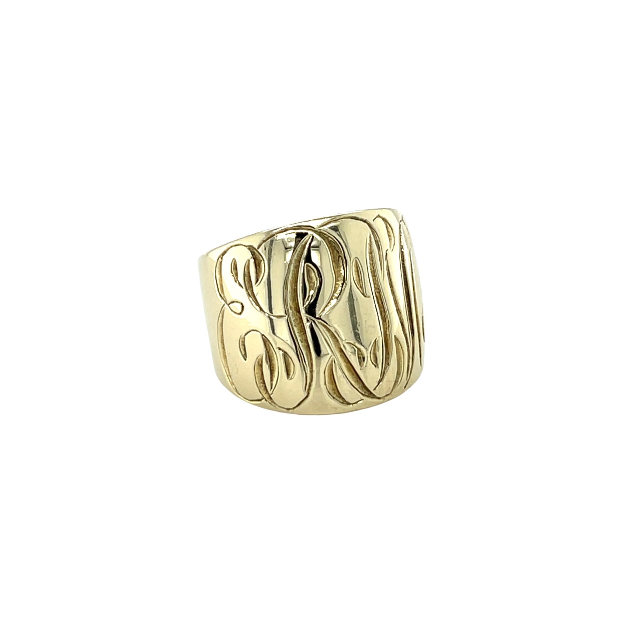 14K Gold Monogram Ring for Women - Custom Jewelry 8.5