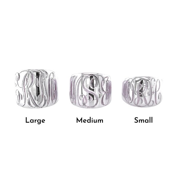 Sterling Silver GC Small Cigar Band with Hand Engraving