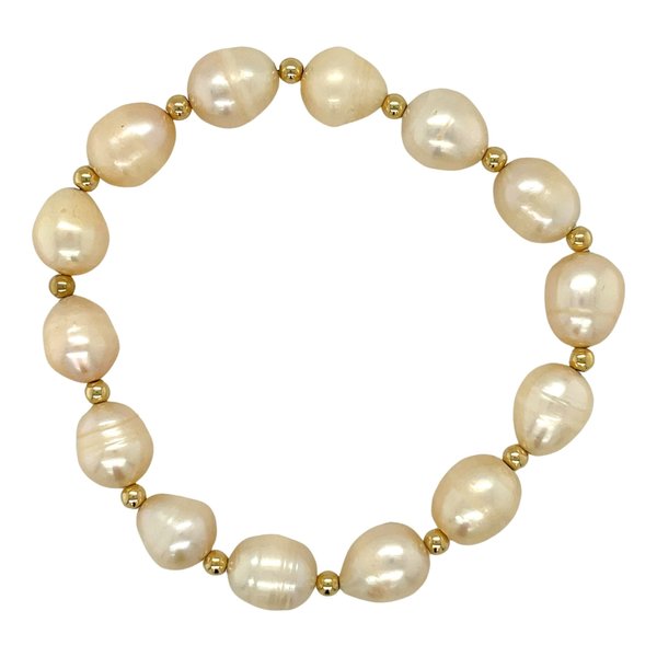 Gold Filled Freshwater Pearl Stretchy Bracelet