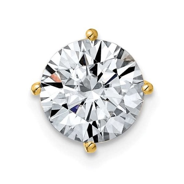 14KY 2 Carat Round Moissanite Pendant