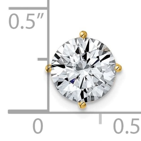 14KY 2 Carat Round Moissanite Pendant