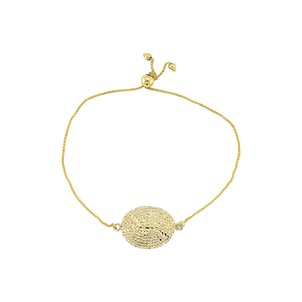 14KY Diamond Cut Oval Sweetgrass Lariat Bracelet