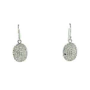 SS Oval Diamond Cut Sweetgrass Dangle Earrings Small