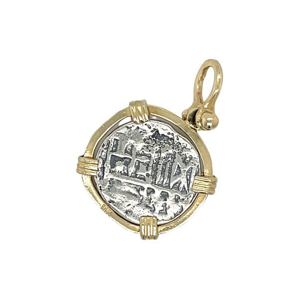 14K Yellow Gold and Sterling Silver Replica Atocha Pendant