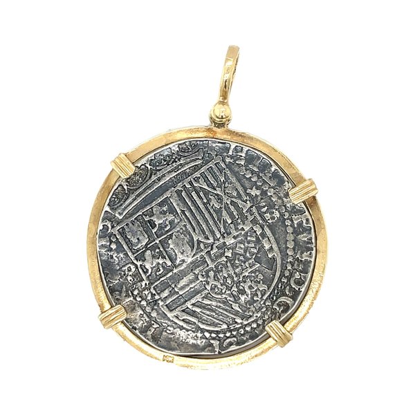 14K Yellow Gold and Sterling Silver Replica Atocha Pendant