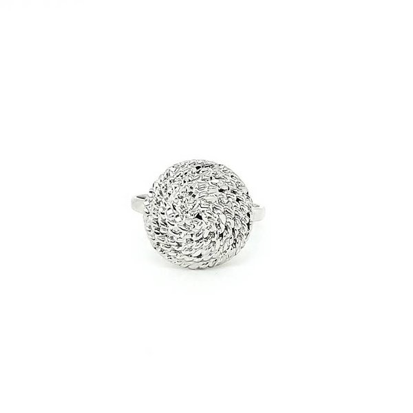 Sterling Silver Diamond Cut Round Sweetgrass Ring