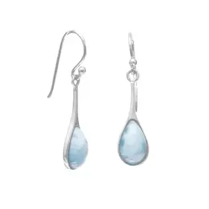 SS Pear Larimar Drop ER