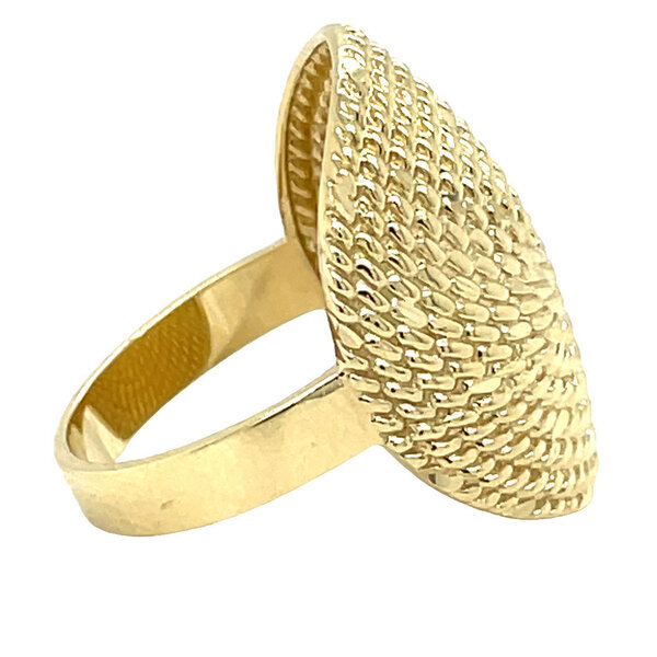 14K Yellow Gold Diamond Cut Sweetgrass Wrap Ring