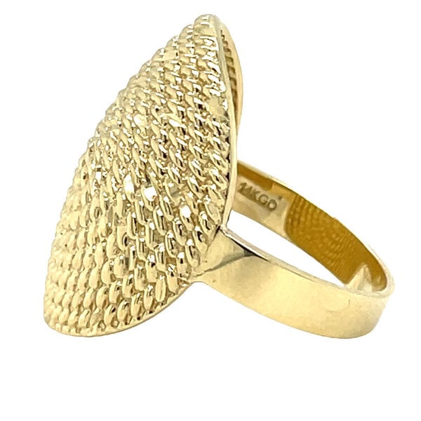 14K Yellow Gold Diamond Cut Sweetgrass Wrap Ring