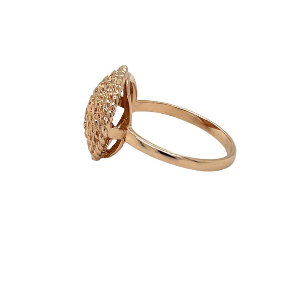 14K Rose Gold Diamond Cut Sweetgrass Round Ring