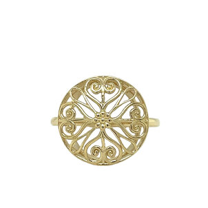 14K Yellow Gold Thomas Bennett Gate Ring